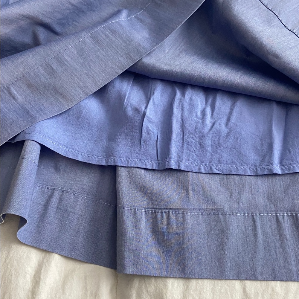 Blue Smocked Dress with Ruffled Sleeves - Picture 8 of 8